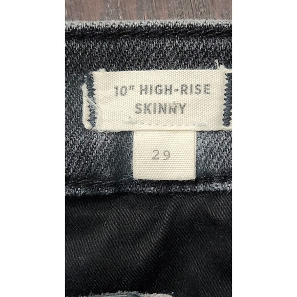 Madewell 10” High-Rise Skinny Jeans‎ Women's Size 29 Black Denim - Picture 4 of 11